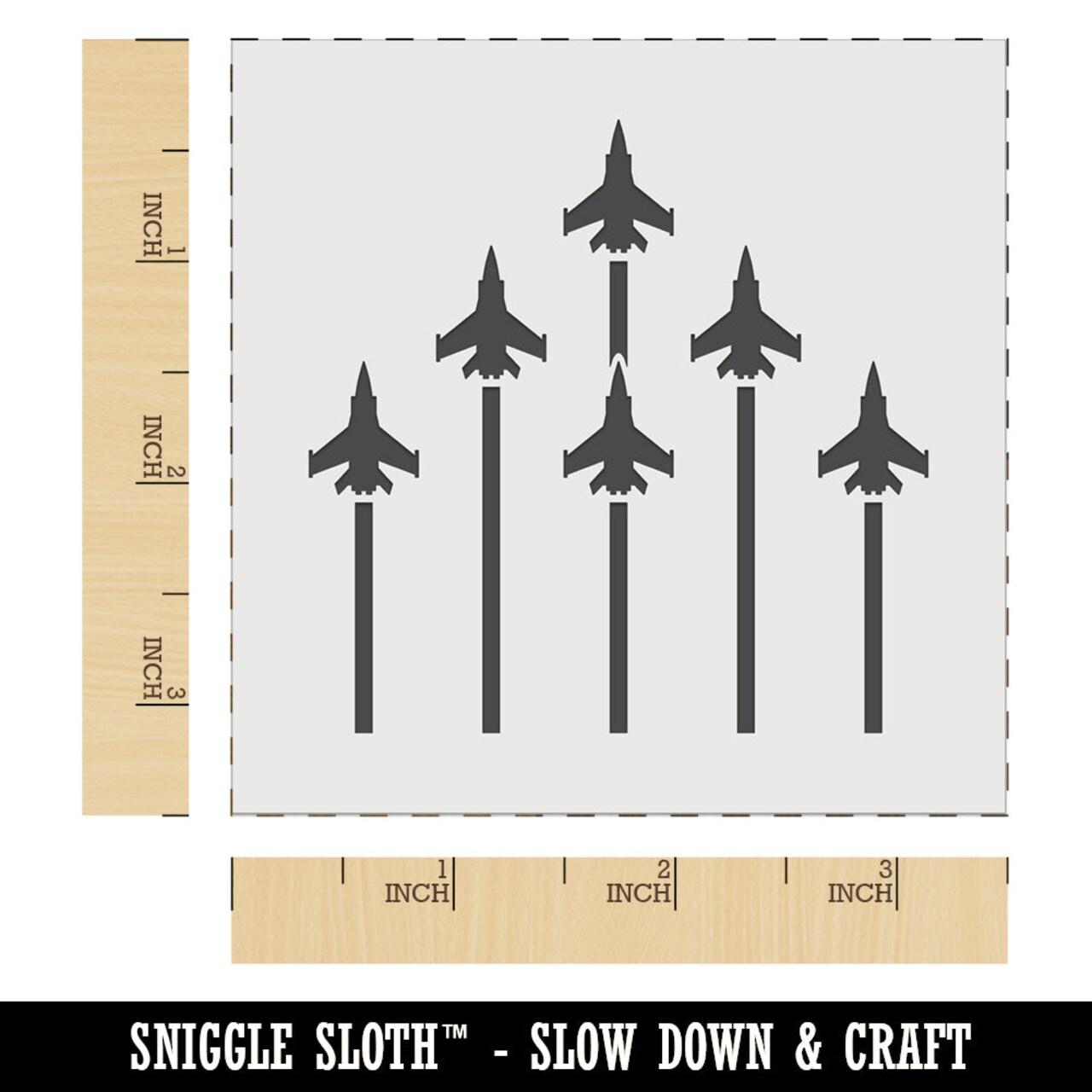 Fighter Jet Formation Wall Cookie DIY Craft Reusable Stencil